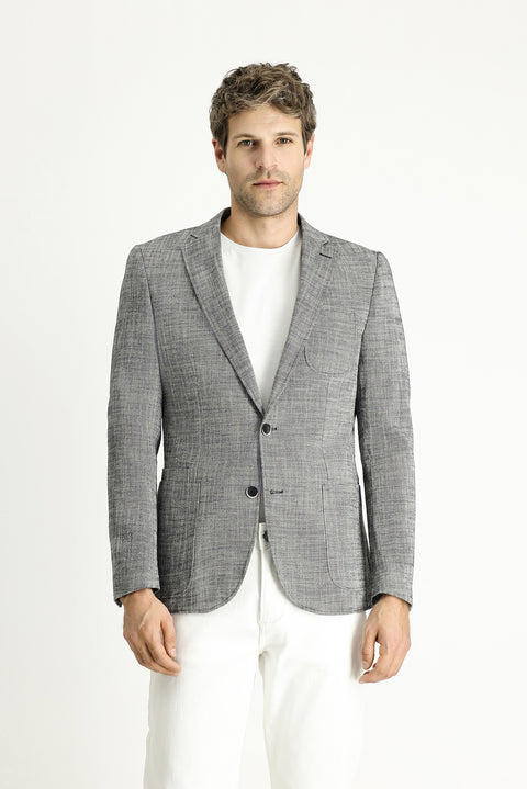 Black 7 Drop Slim Fit Narrow Cut Cotton Classic Jacket