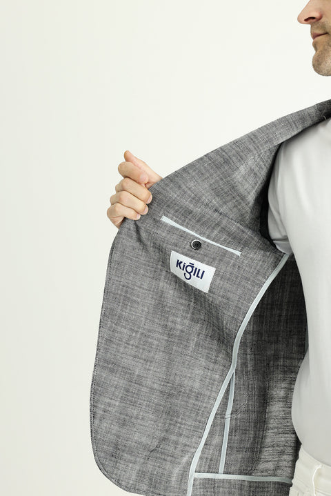 Black 6 Drop Regular Fit Standard Cut Cotton Classic Jacket