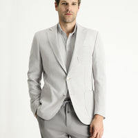 Light Grey 6 Drop Regular Fit Standard Cut Patterned Sport Cotton Jacket