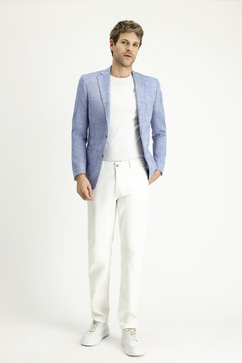 Blue 6 Drop Regular Fit Standard Cut Patterned Sport Cotton Jacket