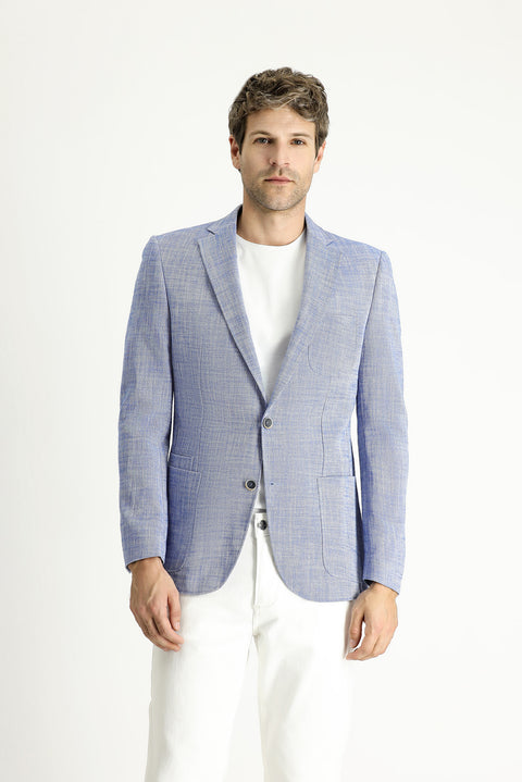 Blue 6 Drop Regular Fit Standard Cut Patterned Sport Cotton Jacket