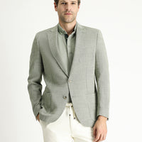 Dark Khaki 7 Drop Slim Fit Patterned Sport Cotton Jacket