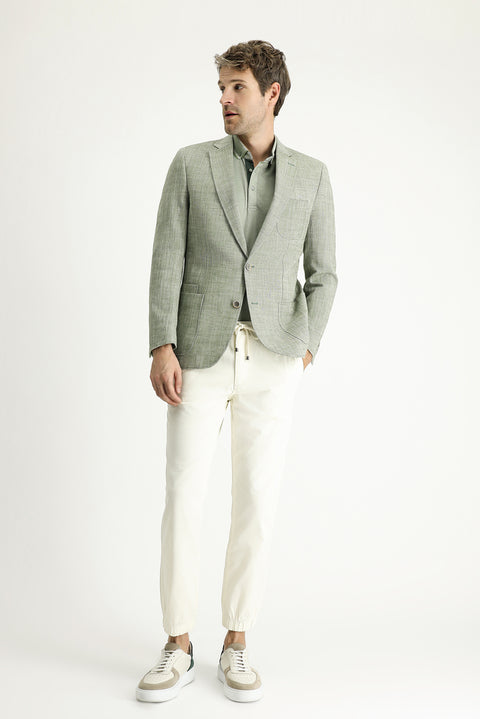 Dark Khaki 6 Drop Regular Fit Standard Cut Patterned Sport Cotton Jacket