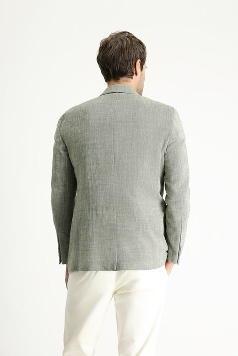 Dark Khaki 7 Drop Slim Fit Patterned Sport Cotton Jacket