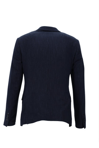  Koyu Lacivert 7 Drop Super Slim Fit Eksra Dar Kesim Desenli Gofre Ceket