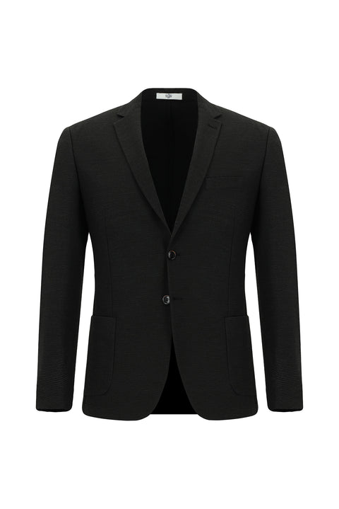 Black 7 Drop Super Slim Fit Extra Narrow Cut Waffle Jacket