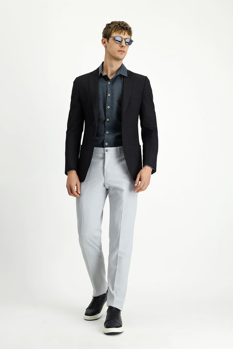 Black 7 Drop Super Slim Fit Extra Narrow Cut Waffle Jacket