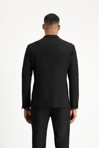  Siyah 7 Drop Super Slim Fit Eksra Dar Kesim Gofre Ceket