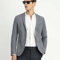 Koyu Füme 7 Drop Super Slim Fit Eksra Dar Kesim Gofre Ceket