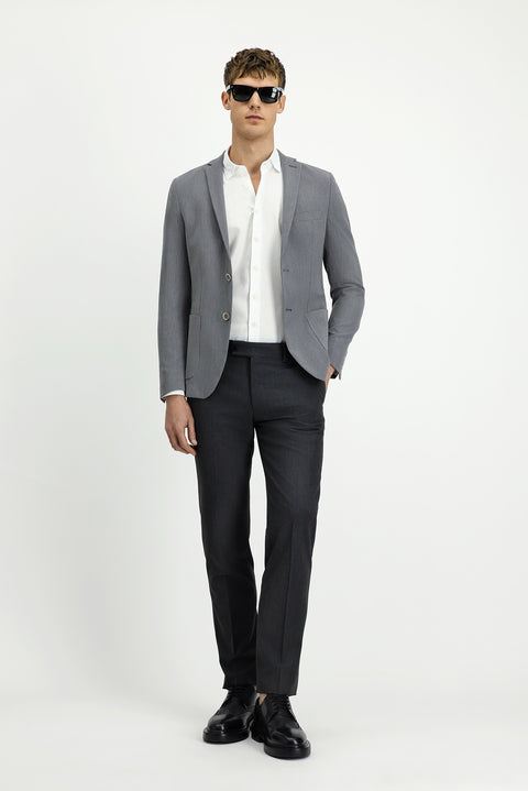 Koyu Füme 7 Drop Super Slim Fit Eksra Dar Kesim Gofre Ceket