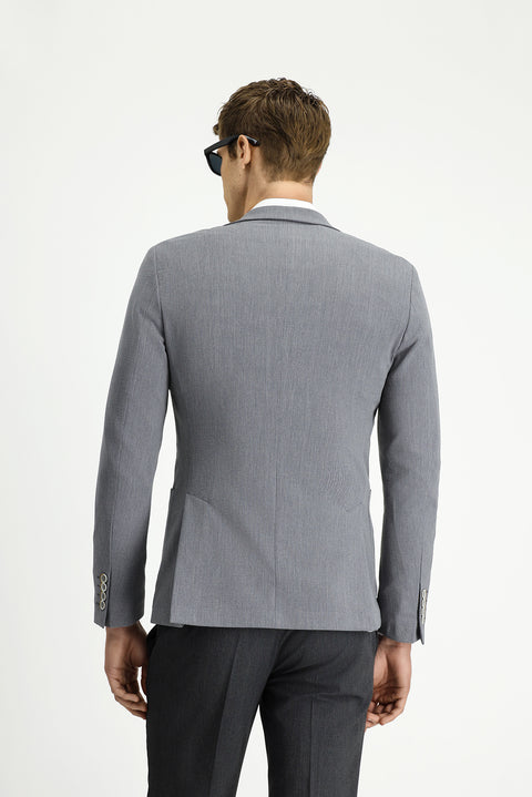 Koyu Füme 7 Drop Super Slim Fit Eksra Dar Kesim Gofre Ceket