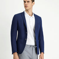 Black Navy 7 Drop Super Slim Fit Extra Narrow Cut Waffle Jacket
