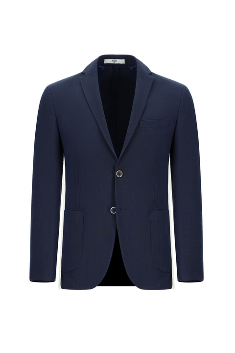 Black Navy 7 Drop Super Slim Fit Extra Narrow Cut Waffle Jacket