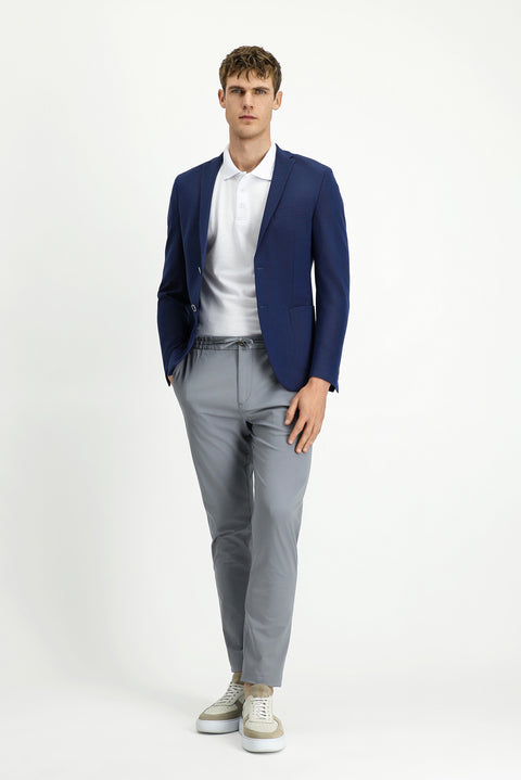 Black Navy 7 Drop Super Slim Fit Extra Narrow Cut Waffle Jacket