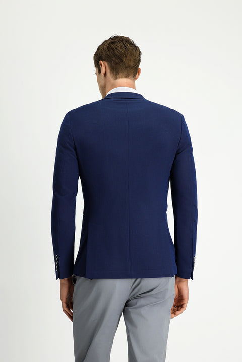 Black Navy 7 Drop Super Slim Fit Extra Narrow Cut Waffle Jacket
