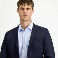 Navy Blue 7 Drop Super Slim Fit Extra Narrow Cut Waffle Jacket