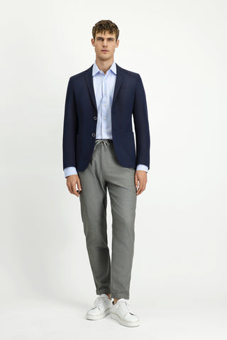  Lacivert 7 Drop Super Slim Fit Eksra Dar Kesim Gofre Ceket