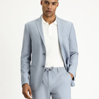 Light Blue 7 Drop Super Slim Fit Extra Narrow Cut Waffle Jacket