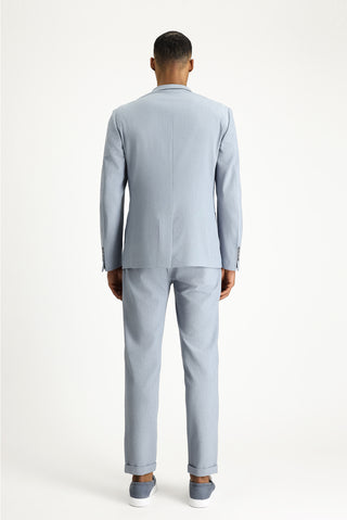  Açık Mavi 7 Drop Super Slim Fit Eksra Dar Kesim Gofre Ceket