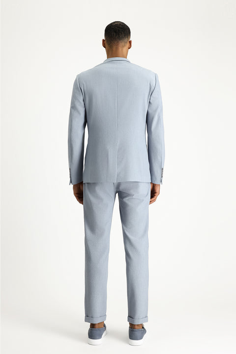 Light Blue 7 Drop Super Slim Fit Extra Narrow Cut Waffle Jacket