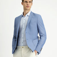 Aqua Mavisi 7 Drop Super Slim Fit Eksra Dar Kesim Gofre Ceket
