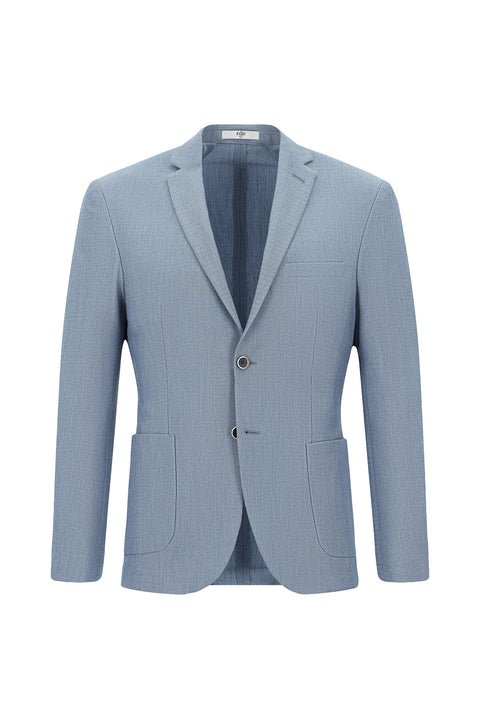 Aqua Mavisi 7 Drop Super Slim Fit Eksra Dar Kesim Gofre Ceket