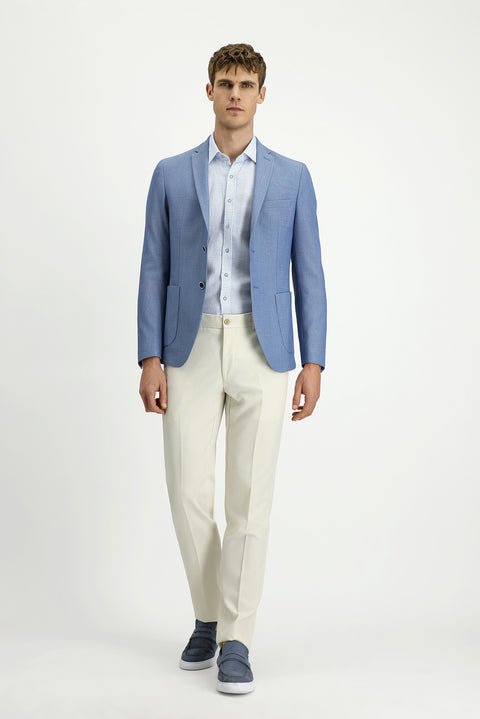 Aqua Mavisi 7 Drop Super Slim Fit Eksra Dar Kesim Gofre Ceket