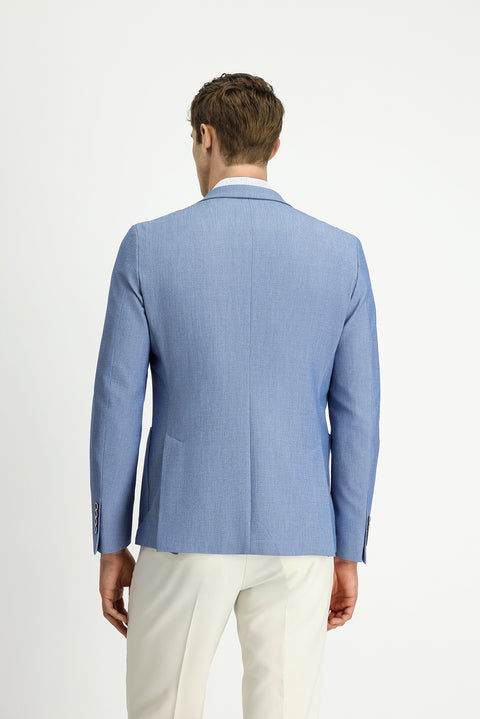 Aqua Mavisi 7 Drop Super Slim Fit Eksra Dar Kesim Gofre Ceket