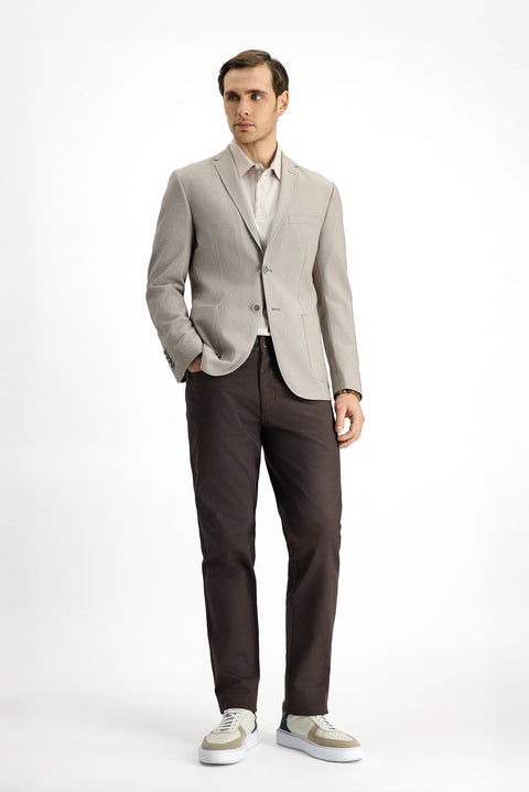 Medium Mink 7 Drop Super Slim Fit Extra Narrow Cut Waffle Jacket