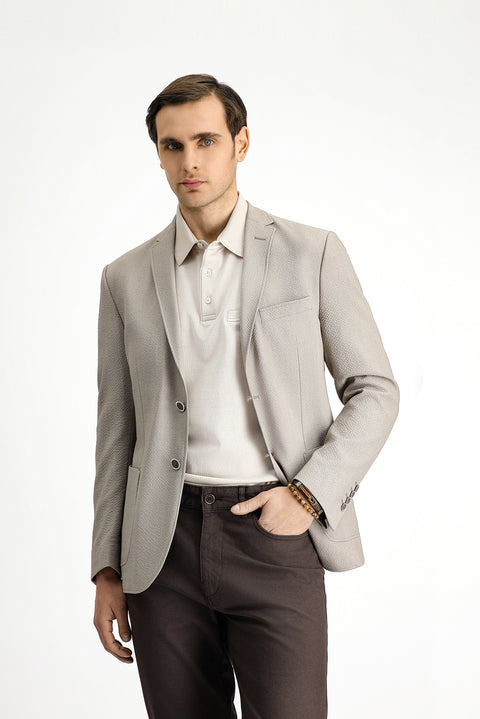Medium Mink 7 Drop Super Slim Fit Extra Narrow Cut Waffle Jacket