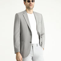 Medium Grey 6 Drop Regular Fit Patterned Sport Jacket