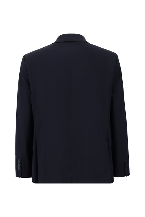 Dark Navy 6 Drop Regular Fit Classic Patterned Waffle Jacket