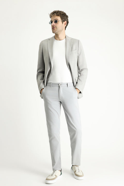 Medium Grey 6 Drop Regular Fit Classic Wool Patterned Jacket