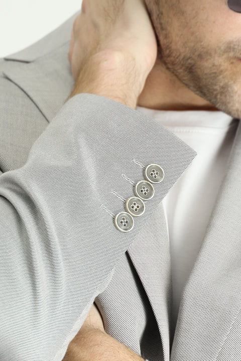 Medium Grey 6 Drop Regular Fit Classic Wool Patterned Jacket
