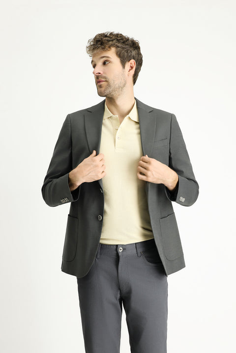 Light Gray 6 Drop Regular Fit Standard Cut Cotton Sport Jacket