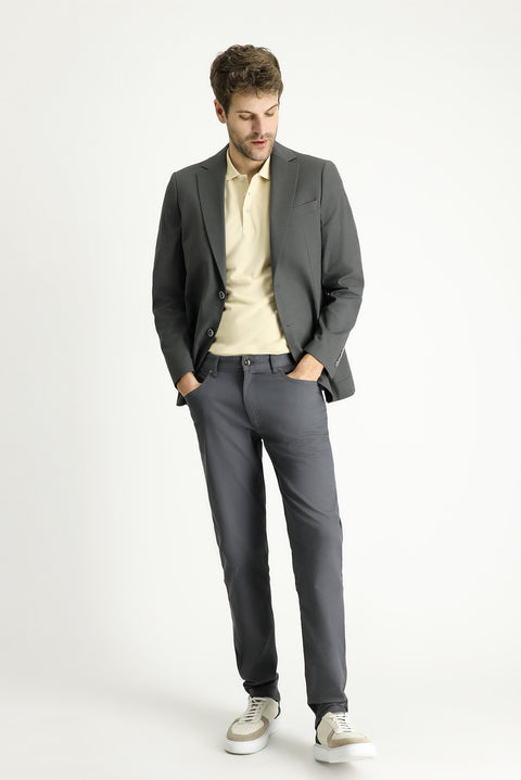 Light Gray 6 Drop Regular Fit Standard Cut Cotton Sport Jacket