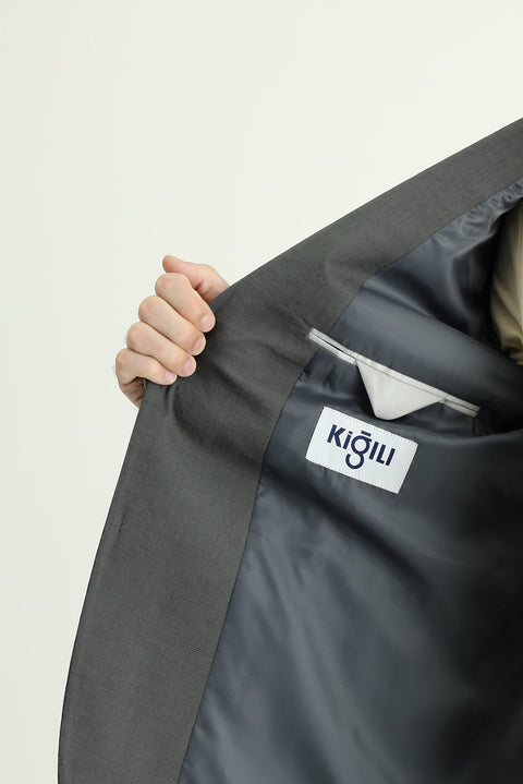 Light Gray 6 Drop Regular Fit Standard Cut Cotton Sport Jacket