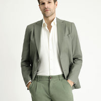 Moss Green 6 Drop Regular Fit Standard Cut Cotton Sport Jacket