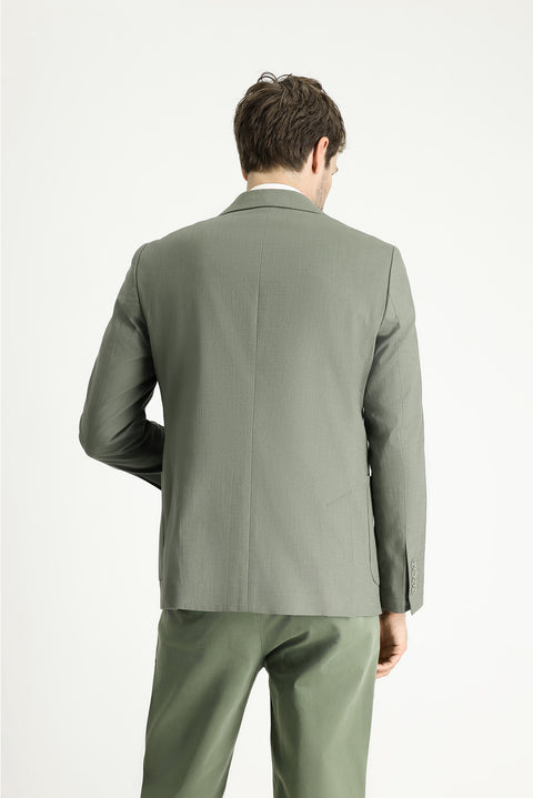 Moss Green 6 Drop Regular Fit Standard Cut Cotton Sport Jacket