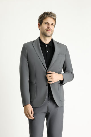  Orta Füme Techno-Line 7 Drop Slim Fit Dar Kesim Likralı Ceket