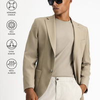 Light Mink Techno-Line 7 Drop Slim Fit Narrow Cut Lycra Jacket