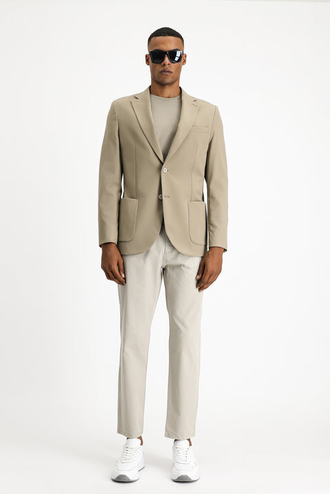Light Mink Techno-Line 7 Drop Slim Fit Narrow Cut Lycra Jacket