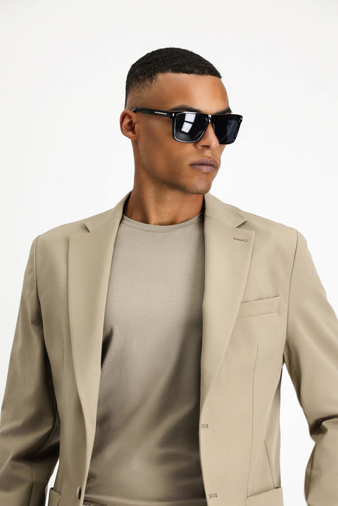Light Mink Techno-Line 7 Drop Slim Fit Narrow Cut Lycra Jacket