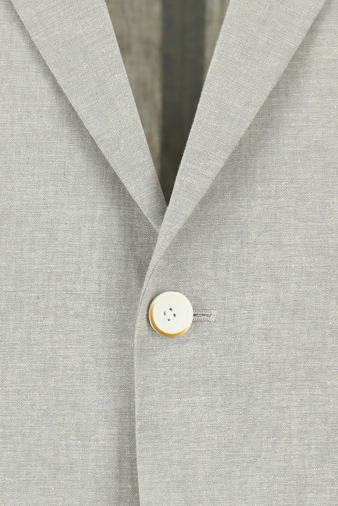 Light Grey 4 Drop Relaxed Fit Linen Jacket