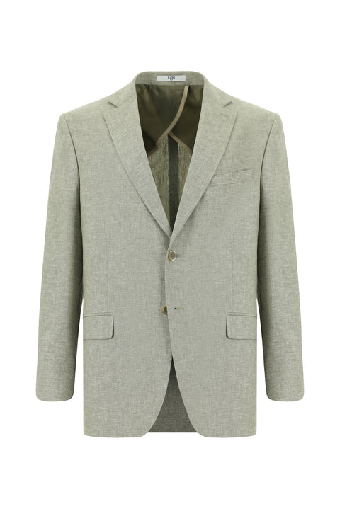 Medium Grey 4 Drop Relaxed Fit Linen Blend Jacket