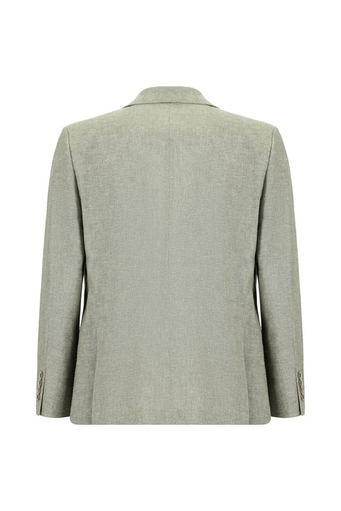 Medium Grey 4 Drop Relaxed Fit Linen Blend Jacket