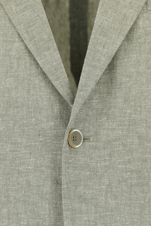 Medium Grey 4 Drop Relaxed Fit Linen Blend Jacket
