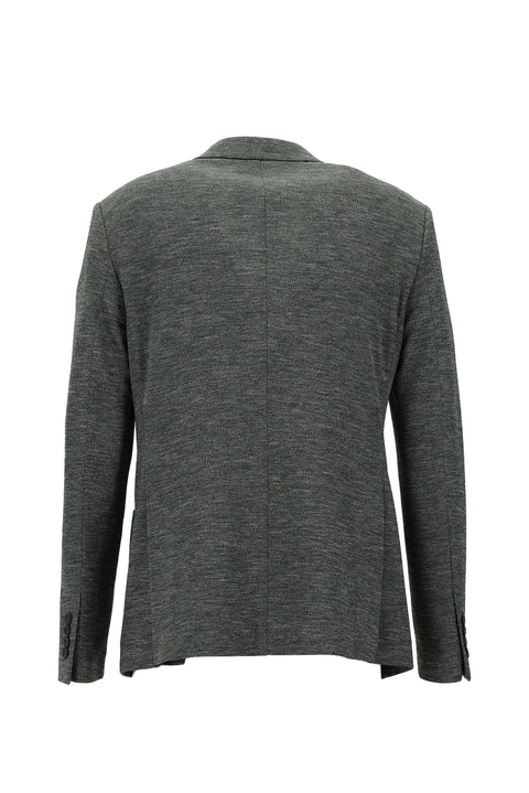 Dark Gray 4-Drop Relaxed Fit Casual Sport Knit Jacket