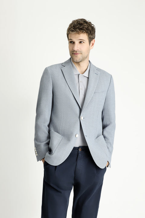 Blue 7 Drop Slim Fit Patterned Sport Jacket