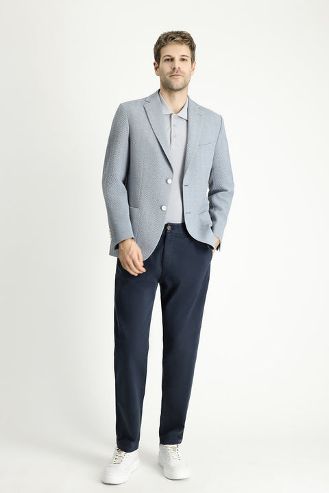 Blue 7 Drop Slim Fit Patterned Sport Jacket